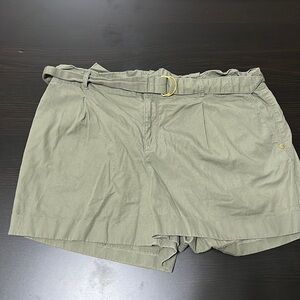 Loft paper bag shorts with belt